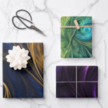 Farbenfrohe, rauschende Muster - Umschlagpapier