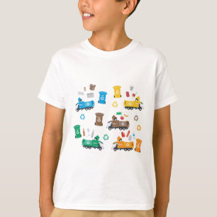 Farbenfrohe Recycelnd Garbage Trucks & Bins T-Shirt