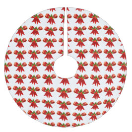 Farbenfrohe Red Christmas Bows Holiday Chef Polyester Weihnachtsbaumdecke