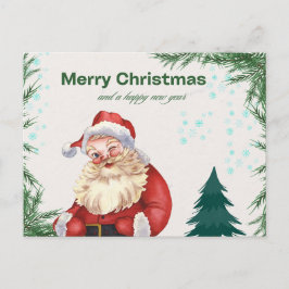 Farbenfrohe Red & Green Frohe Weihnachtskarte Postkarte