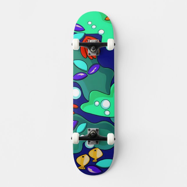 Farbenfrohe Reef Fish Skateboard Deck (Vorderseite)