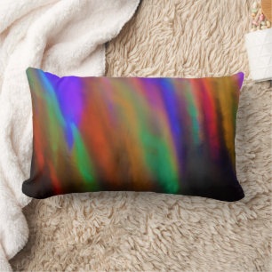 Farbenfrohe Regenbogen-Abstractdesign / Namenstext Lendenkissen