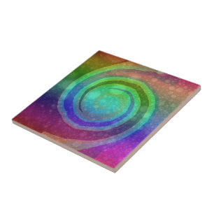 Farbenfrohe Regenbogen Abstrakt Art Swirt Tile Fliese