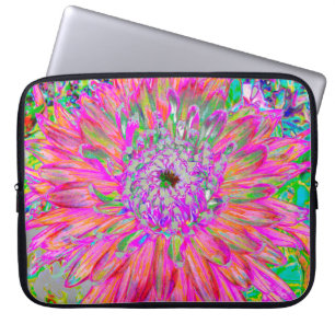 Farbenfrohe Regenbogen Abstrakt dekorative Dahlia  Laptopschutzhülle