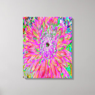 Farbenfrohe Regenbogen Abstrakt dekorative Dahlia Leinwanddruck