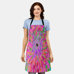 Farbenfrohe Regenbogen Abstrakt dekorative Dahlia Schürze