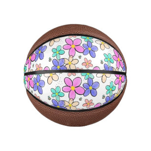 farbenfrohe Regenbogen-Blume Hummeln blühend Mini Basketball