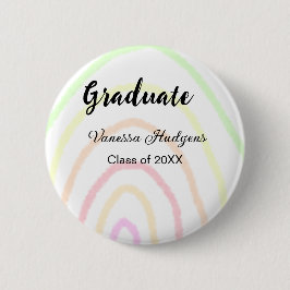 Farbenfrohe Regenbogen-Boho-Abschluss geben Jahr Button