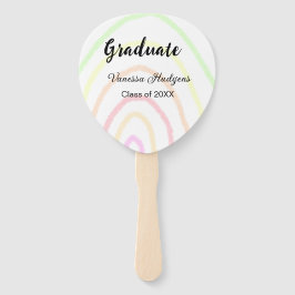 Farbenfrohe Regenbogen-Boho-Abschluss geben Jahr Fächer