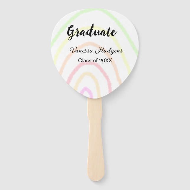 Farbenfrohe Regenbogen-Boho-Abschluss geben Jahr Fächer (Vorderseite)