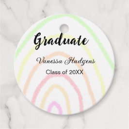 Farbenfrohe Regenbogen-Boho-Abschluss geben Jahr Geschenkanhänger