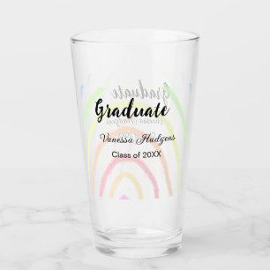 Farbenfrohe Regenbogen-Boho-Abschluss geben Jahr Glas