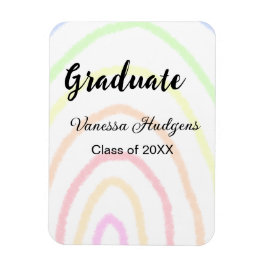 Farbenfrohe Regenbogen-Boho-Abschluss geben Jahr Magnet