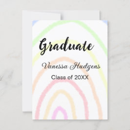 Farbenfrohe Regenbogen-Boho-Abschluss geben Jahr Postkarte