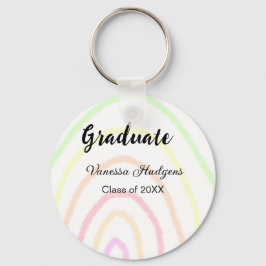 Farbenfrohe Regenbogen-Boho-Abschluss geben Jahr Schlüsselanhänger