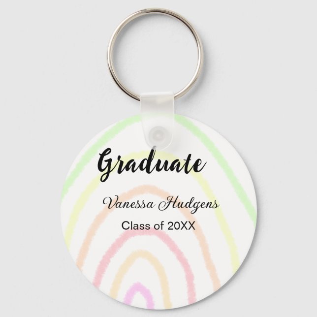 Farbenfrohe Regenbogen-Boho-Abschluss geben Jahr Schlüsselanhänger (Vorderseite)