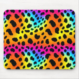 Farbenfrohe Regenbogen-Cheetah Nahtloses Muster Mousepad