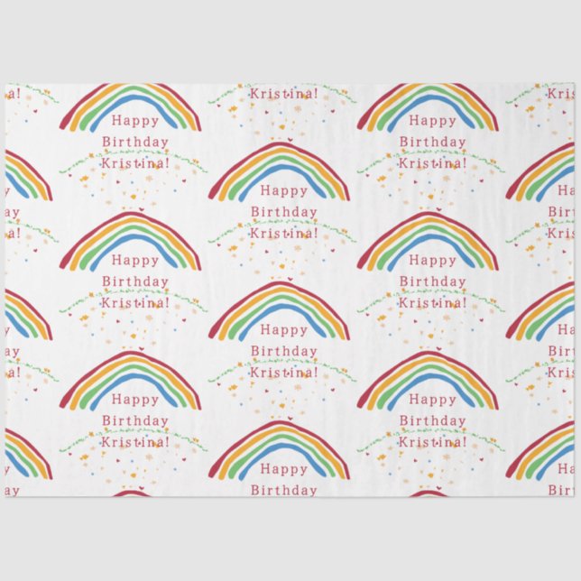 Farbenfrohe Regenbogen Confetti Custom Seidenpapier (Vorderseite)