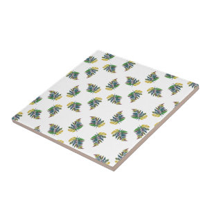 Farbenfrohe Regenbogen Fern Leaf Einfaches Muster Fliese