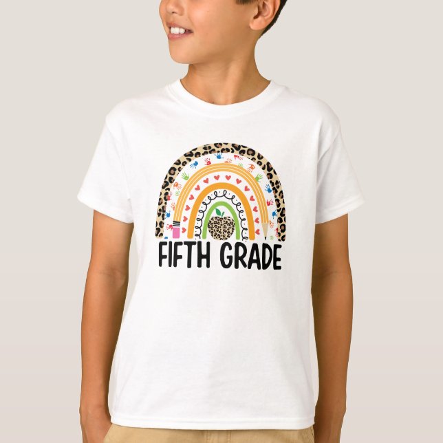 Farbenfrohe Regenbogen Fünfte Klasse T-Shirt (Vorderseite)