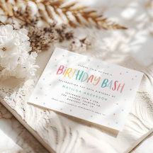 Farbenfrohe Regenbogen-Geburtstag Bash-Polka-Punkt
