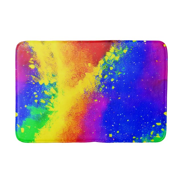 Farbenfrohe Regenbogen-geschweißte Paint-Muster Badematte (Vorderseite)