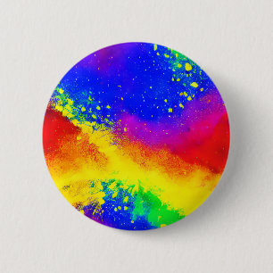 Farbenfrohe Regenbogen-geschweißte Paint-Muster Button