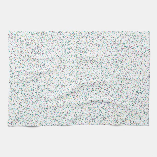 Farbenfrohe Regenbogen-gesprenkelte Punkte Geschirrtuch (Horizontal)