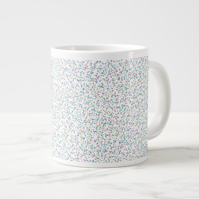 Farbenfrohe Regenbogen-gesprenkelte Punkte Jumbo-Tasse (Vorderseite Rechts)