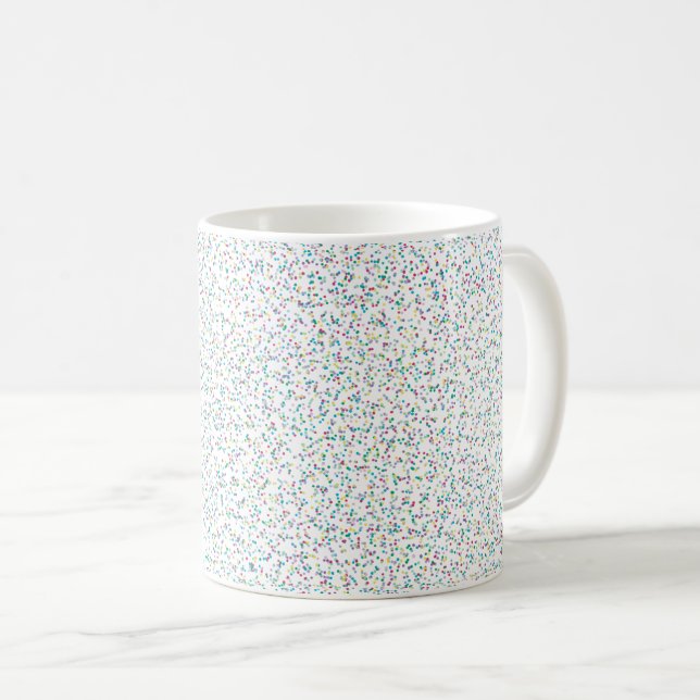 Farbenfrohe Regenbogen-gesprenkelte Punkte Kaffeetasse (VorderseiteRechts)