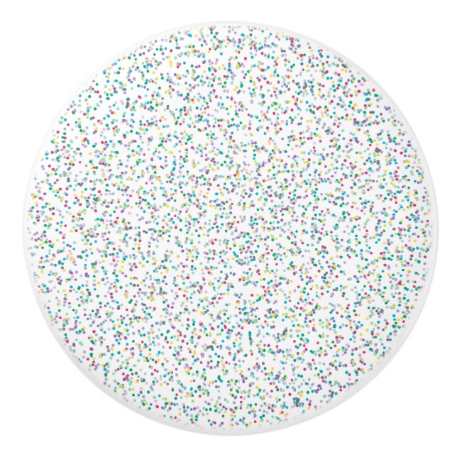 Farbenfrohe Regenbogen-gesprenkelte Punkte Keramikknauf (Vorderseite)