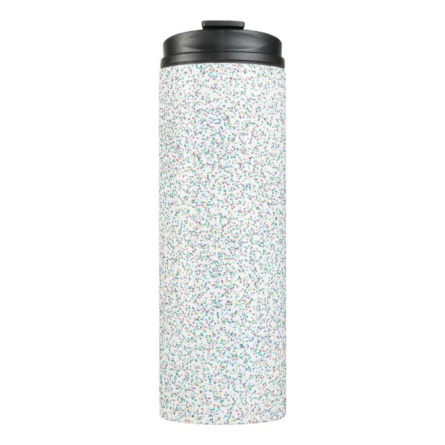 Farbenfrohe Regenbogen-gesprenkelte Punkte Thermosbecher (Vorderseite)