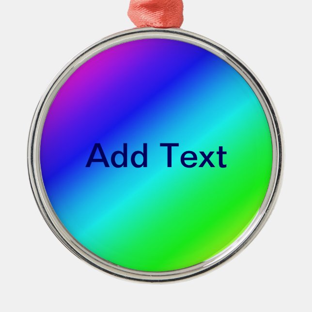 Farbenfrohe Regenbogen Grün Blau Lila Diagonal Ble Ornament Aus Metall (Vorne)