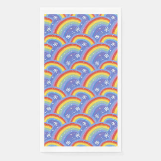 Farbenfrohe Regenbogen im Lila Hintergrund Serviette