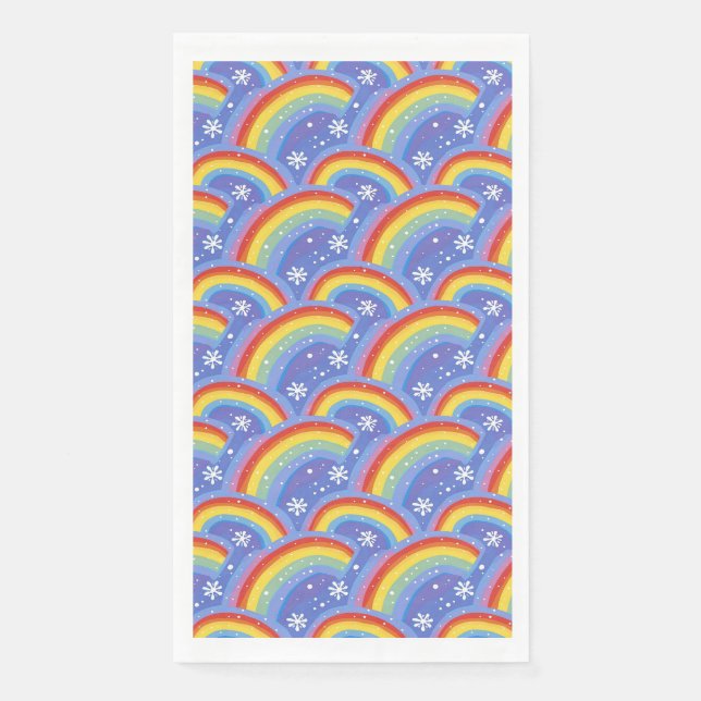 Farbenfrohe Regenbogen im Lila Hintergrund Serviette (Vorderseite)