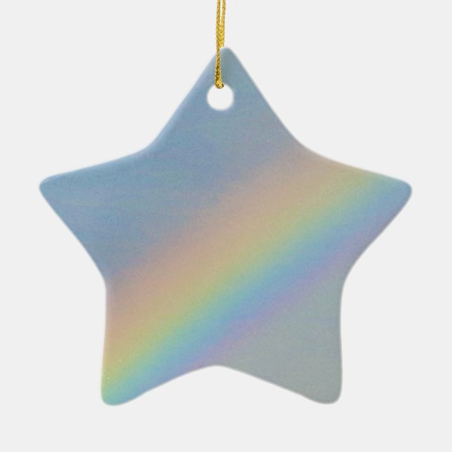 Farbenfrohe Regenbogen in Blue Sky, Foto Keramik Ornament (Vorne)