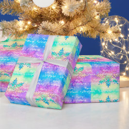 Farbenfrohe Regenbogen-Krawatte-Dye Snowflake Froh Geschenkpapier