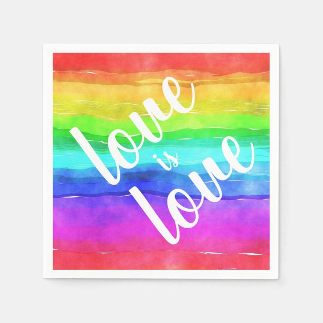 Farbenfrohe Regenbogen|Liebe ist Liebe| Gay Pride Serviette (Vorderseite)