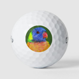 Farbenfrohe Regenbogen Lorikeet Parrot Foto Golfball