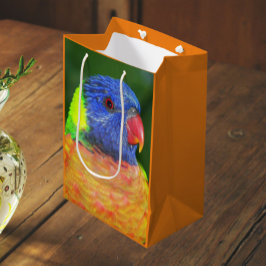 Farbenfrohe Regenbogen Lorikeet Parrot Foto Mittlere Geschenktüte