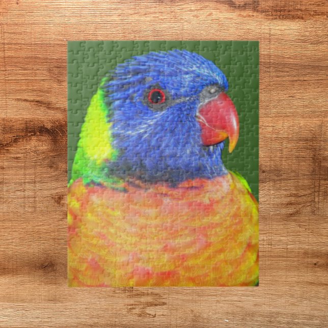 Farbenfrohe Regenbogen Lorikeet Parrot Foto Puzzle (In Situ)