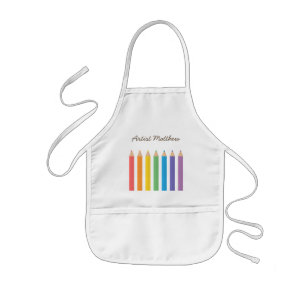 Farbenfrohe Regenbogen-Malstifte Kinder-Schürze Kinderschürze