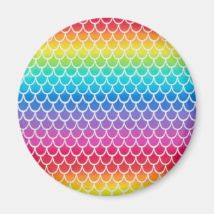 Farbenfrohe Regenbogen-Meerjungwaagen Magnet