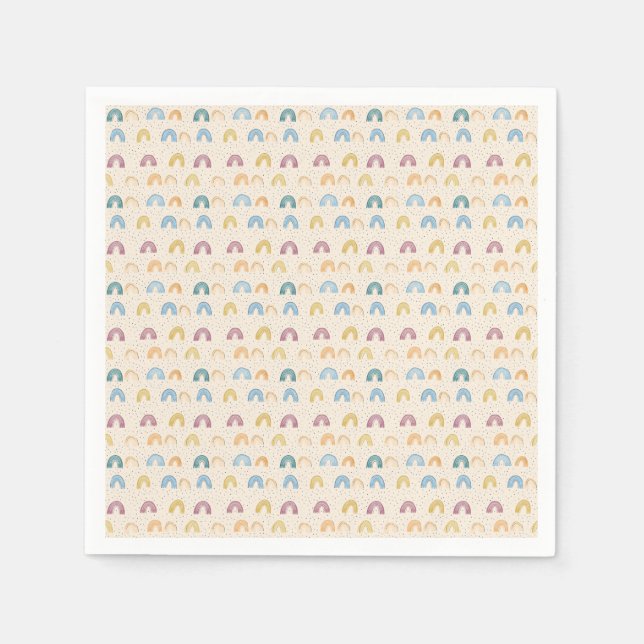 Farbenfrohe Regenbogen Nahtloses Muster Serviette (Vorderseite)