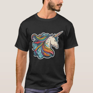 Farbenfrohe Regenbogen-Niedliche Einhorn verleiht  T-Shirt