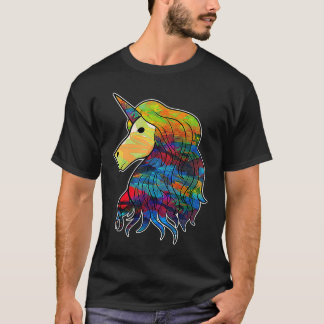 Farbenfrohe Regenbogen Niedliches Einhorn Rave T-Shirt