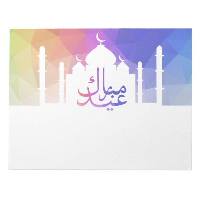Farbenfrohe Regenbogen-Polygonal-Eid-Moschee - Not Notizblock (Vorderseite)
