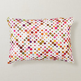 Farbenfrohe Regenbogen-Punkte, Retro-70er Dekokissen
