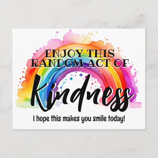 Farbenfrohe Regenbogen Random Act of Kindness Post Postkarte (Vorderseite)