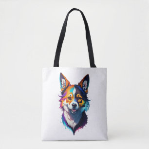 farbenfrohe Regenbogen-realistisches Corgi-Hunddes